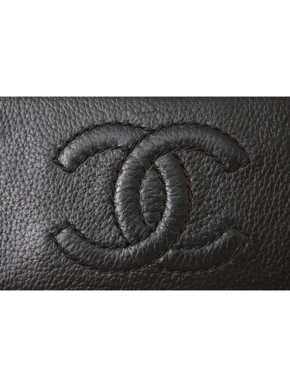 Chanel Wallet Vintage CC Stitch CC Logo Black